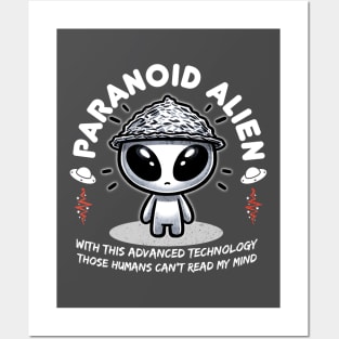 Alien Wearing Tin Foil Hat Posters and Art